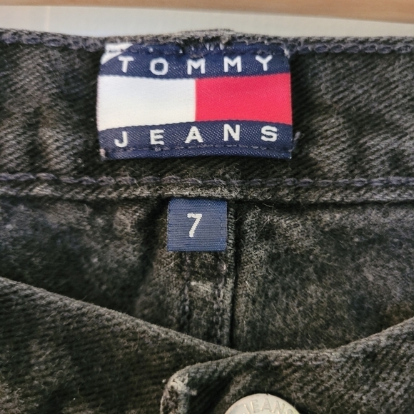 Tommy Hilfiger Jeans Black Denim Straight Leg Size 7 Waist 14.5" Inseam 28" - Picture 6 of 8